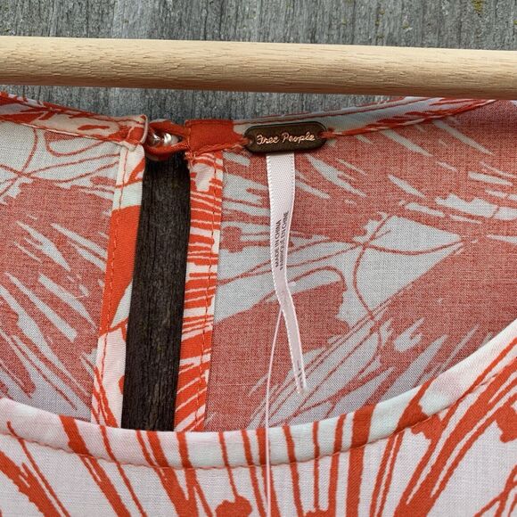 FREE PEOPLE First Kiss Maxi Dress NWT Sz Large Orange Floral Rayon Bohemian - Picture 14 of 16